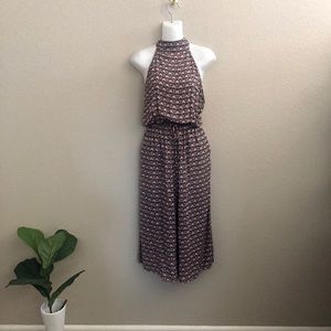 3/$20 Olivaceous Halter Printed Short Jumpsuit